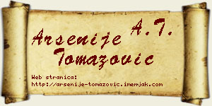 Arsenije Tomazović vizit kartica